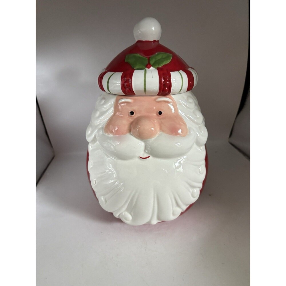 Primitives By Kathy Santa Claus Cookie Jar 10” Tall